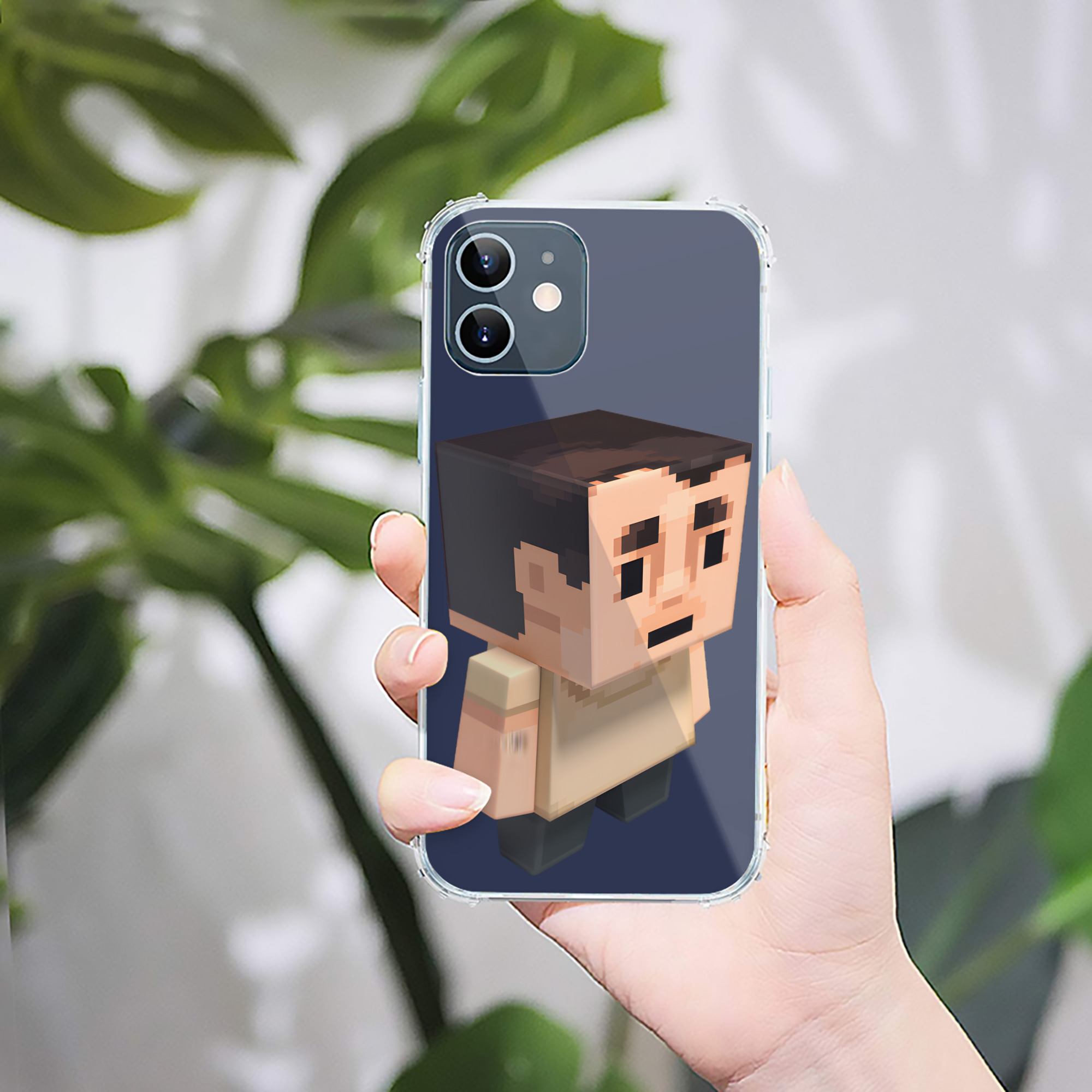 （画像用） マインクラフト ブロックの世界 Minecraft MC Block world 【iPhone 12シリーズ対応】透明スマホケース（クリアソフトケース）
